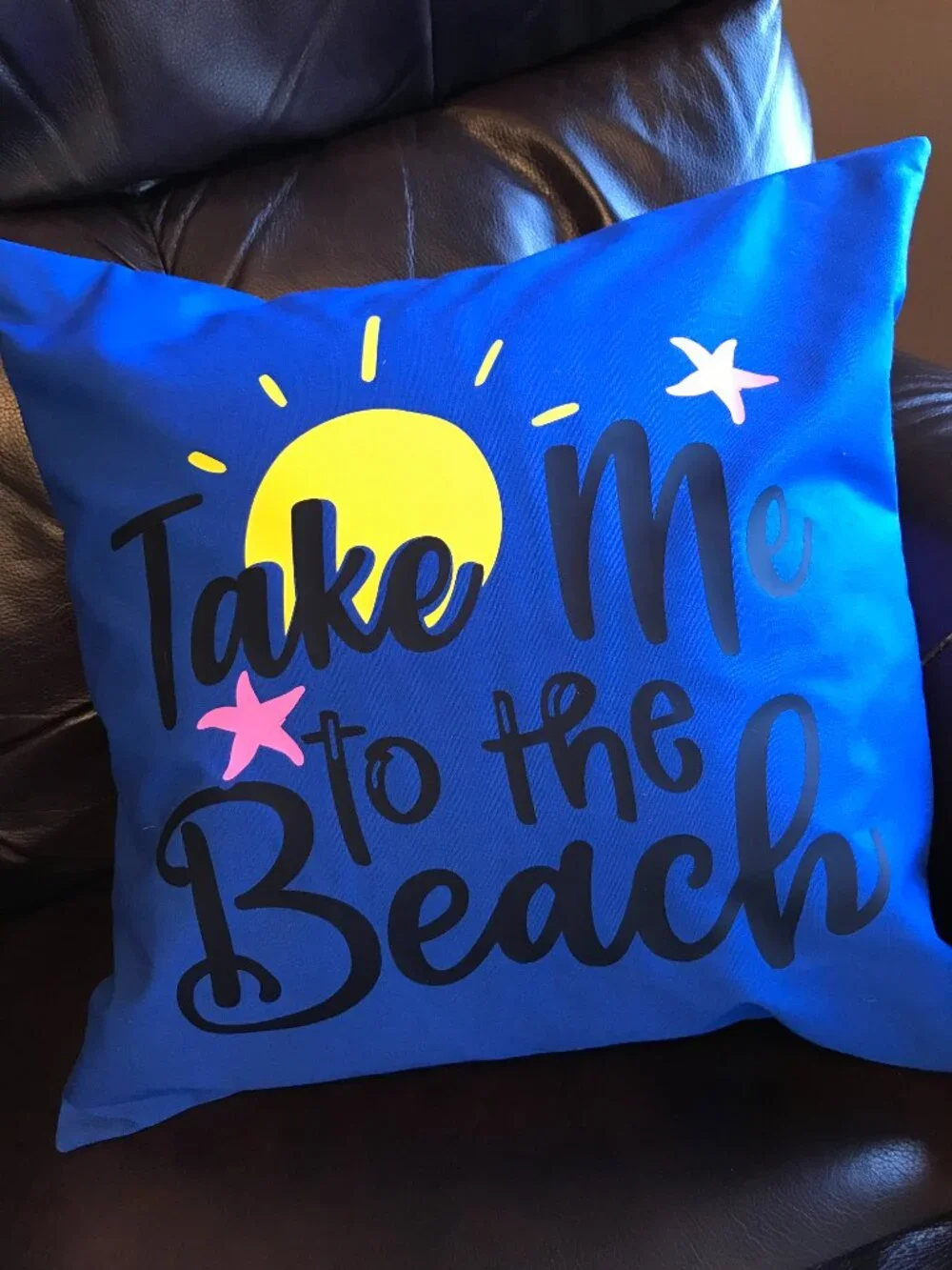 Handmade Beach Pillow Cover, Whimsical Ocean Décor Eco Friendly 18 x 18 inches